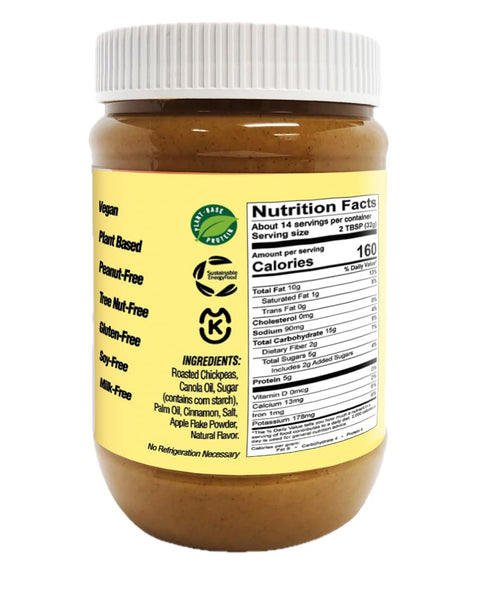 (16 Oz) Apple Cinnamon Chickpea Butter Spread