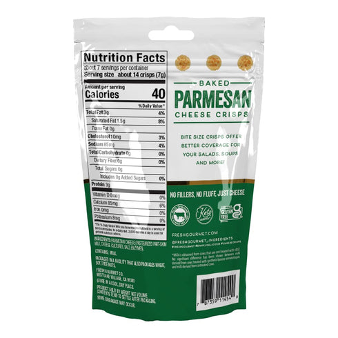 Fresh Gourmet Parmesan Cheese Crisps | 1.76 Ounce | 100% Real Cheese | Keto Friendly Snack & Salad Topper