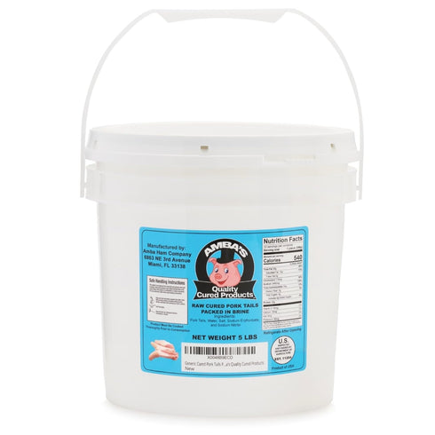 Generic Packed 5lb Cured Pork Tails In Brine, Pail, Ideal for Jamaican Stew Peas With Pig Tails Recipe and Other