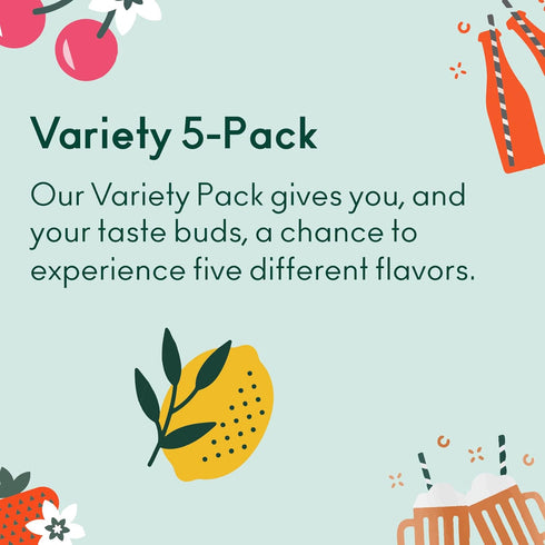 5-Flavor Pack, 9g (12 oz, 5-Pack) OLIPOP - Soda Variety Healthy Soda Sampler, Prebiotic Soft Drinks, Supports Digestive