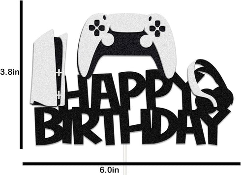 Video Game Cake Toppers, Game Cake Decoration with Glitter for Video Game Themed Party