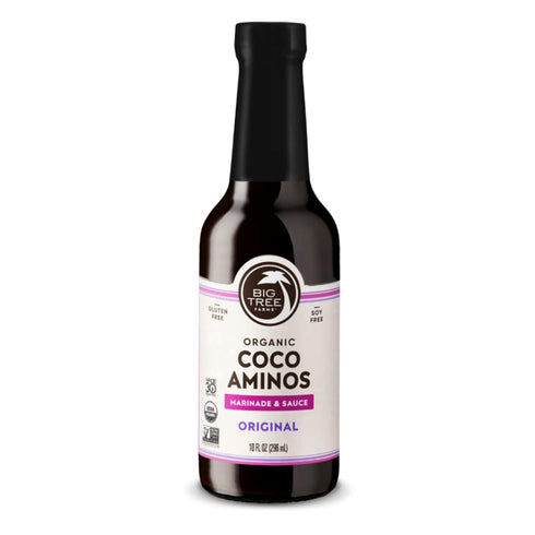 Big Tree Farms Organic Coco Aminos, Liquid Coconut Aminos, Soy-Free Sauce, Low Sodium, Gluten Free, Kosher, Non-GMO, 10