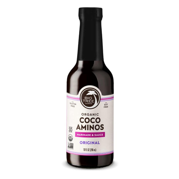 Big Tree Farms Organic Coco Aminos, Liquid Coconut Aminos, Soy-Free Sauce, Low Sodium, Gluten Free, Kosher, Non-GMO, 10