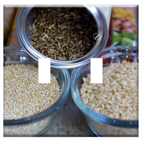 Yuatuwaw Switch Plate Double Toggle - Grains Brown Rice Quinoa Freekeh Brown Rice