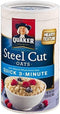 Quaker Quick 3-Minute Steel Cut Oats 25oz Canister (Pack of 4) by
