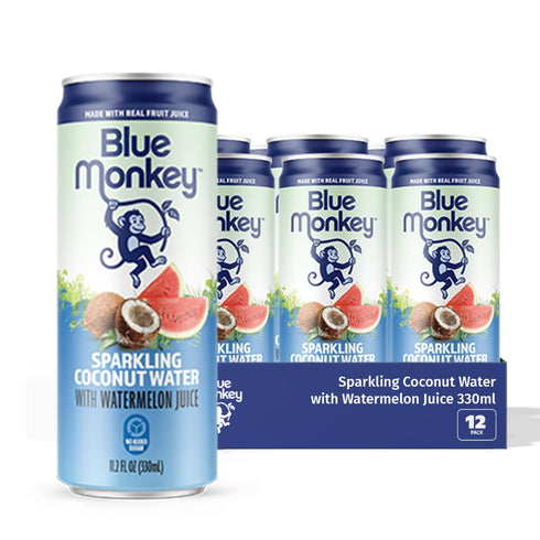 Blue Monkey Sparkling Coconut Water with Watermelon - 99.7% Coconut Water &