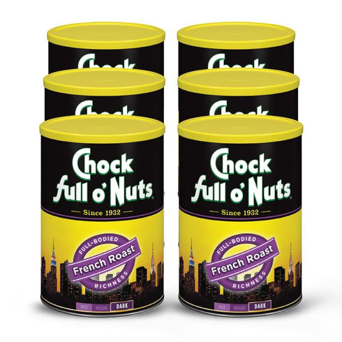 Chock Full o' Nuts French Roast Ground Coffee Premium Beans in Recyclable