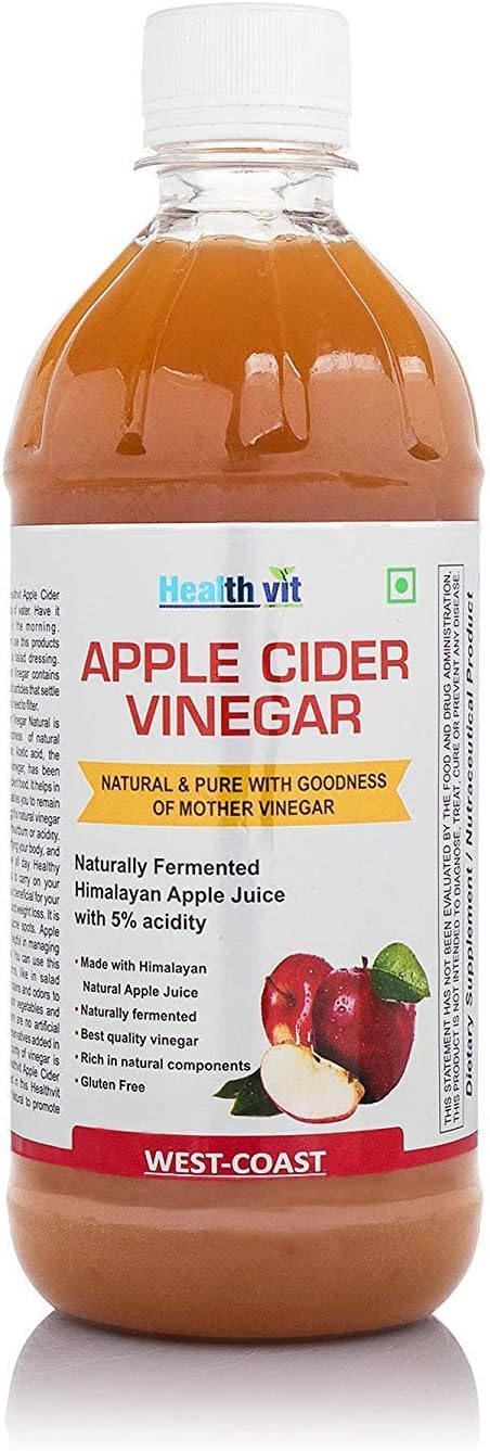 Zeeke HealthVit Apple Cider Vinegar with Mother Vinegar, Raw, Unfiltered and Undiluted -
