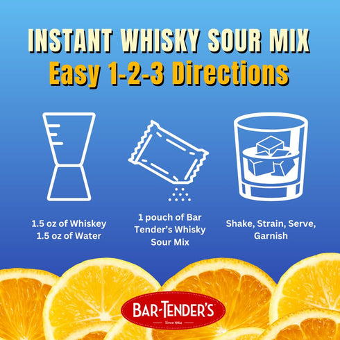 4.7 oz. (8 Bar-Tenders Instant Whiskey Sour Cocktail Mix, Net Wt. pouches)