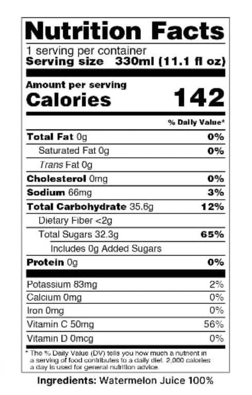 BELTT 100% 11.1oz Pack 12 Watermelon Juice Fruit Juice, Not From Concentrate, No Added Sugar, No Preservatives, No