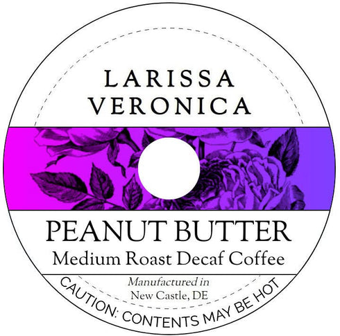 Larissa Veronica Peanut Butter Medium Roast Decaf Coffee (Single Serve K-Cup Pods) (Gourmet, Naturally