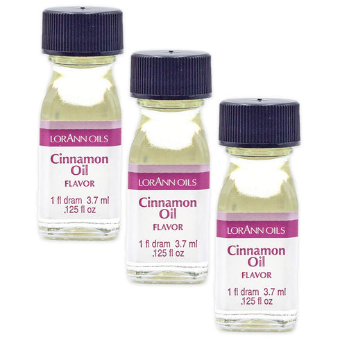 LorAnn Cinnamon Oil SS Flavor, 1 Dram Bottle, 3 Pack, Includes Recipe