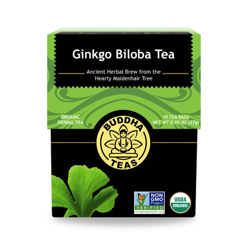 Buddha Teas Ginkgo Biloba Organic Herbal Tea - 18 Tea Bags for Cognitive Balance & Overall Health