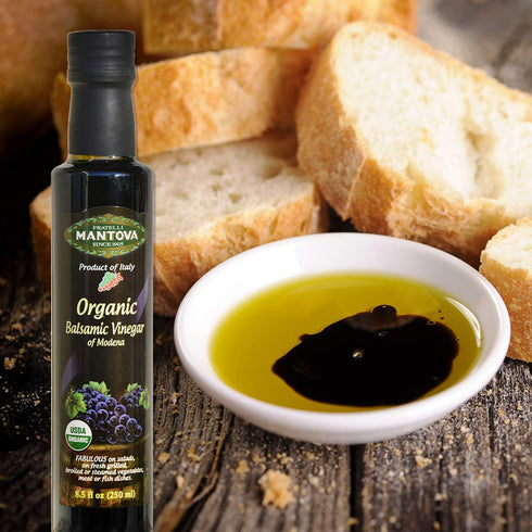 8.5oz Mantova Organic Balsamic Vinegar of Modena, Perfect for Salad Dressing, Pasta Salad, Ice Cream and Cocktails