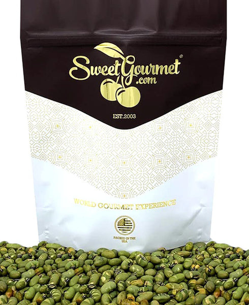 1 SweetGourmet Lightly Salted Dry Roasted Imported Edamame Green Soybeans | Pound