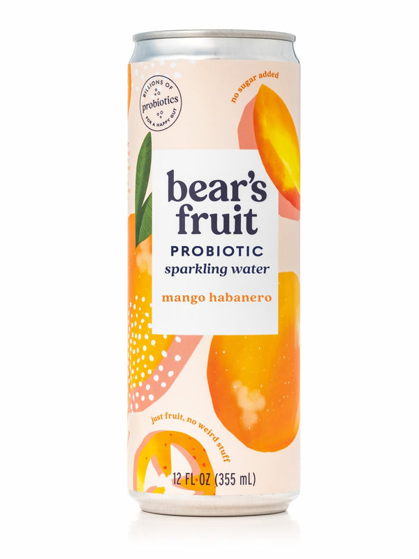 Bear's Fruit , Water Sparkling Probiotic Mango Habanero, 12 Fl Oz