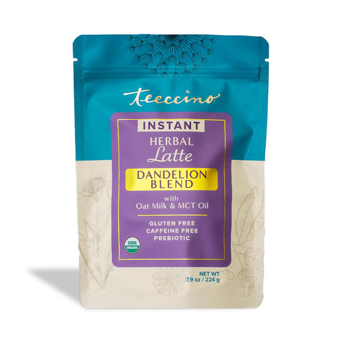 Teeccino Organic Instant Dandelion Herbal Latte 14 Servings Creamy Oat & Coconut