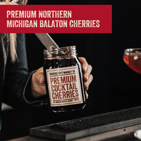 (21.2oz 600g) Stemless, Traverse City Whiskey Co. Premium Cocktail Cherries / | Cocktails & Desserts | All American