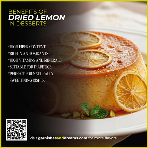 (3oz) Garnishes & Dreams Dehydrated & Dried Lemon Slices Natural Yellow Citrus Rounds for Cocktails, Mixology & Baking