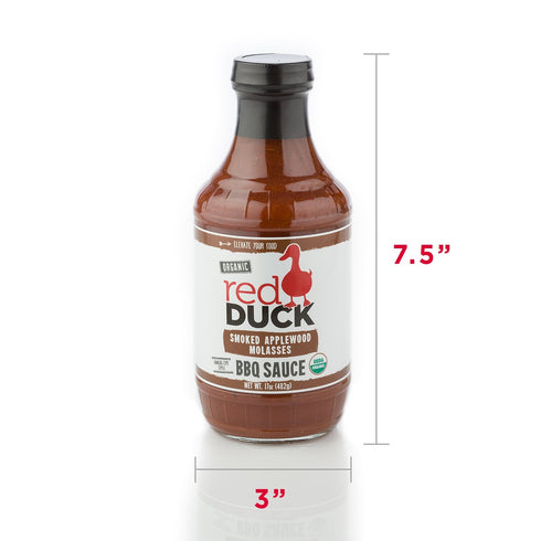 3-Sauce Set Red Duck Traditional Sampler - Organic Original Ketchup, Smoked Applewood Molasses BBQ Sauce
