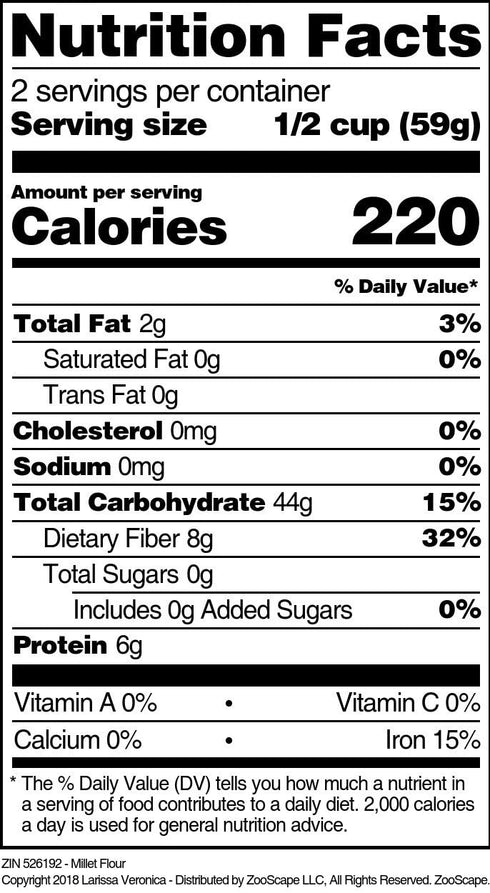 Larissa Veronica (8 oz, 526192) Millet Flour ZIN: