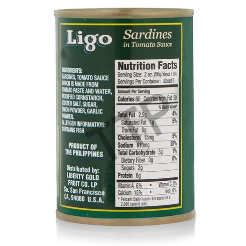 (3 Pack, 1,275g) Ligo Sardines in Tomato Sauce Total