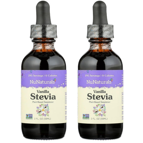 NuNaturals Liquid Vanilla Stevia, Sugar-Free Sweetener, 2oz, 2-Pack