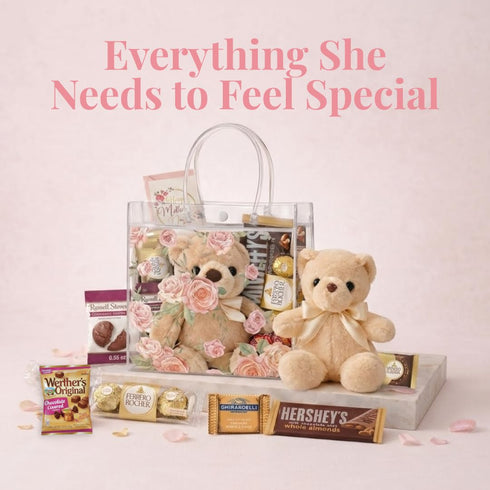 9.7 oz Eli & Val Mother's Day Chocolate Gift Basket for Women Assorted Gourmet Sweet Treats and Candy Box with Greeting