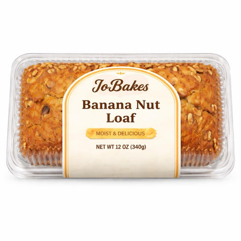 JO BAKES Banana Nut Loaf Moist HomemadeStyle Banana Bread, Fresh Baked Flavor, 12 oz