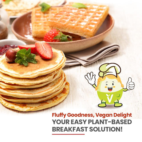 Eggylicious 1 lbs 8 oz (680 Vegan Pancake/Waffle Mix | Protein & Fibre Rich Gluten Free Pancake Mix | Quick & Easy
