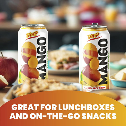 16.57 Oz (12-Pack) De Mi Pais Mango Juice Drink with Pulp Refreshing Canned Juice with Real Mango Chunks, Naturally