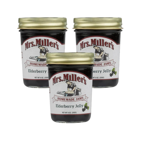 CPG.IO Mrs. Miller's Elderberry Jelly 9 Ounce (Pack of 3)