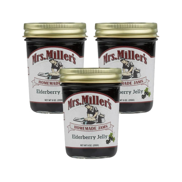 CPG.IO Mrs. Miller's Elderberry Jelly 9 Ounce (Pack of 3)