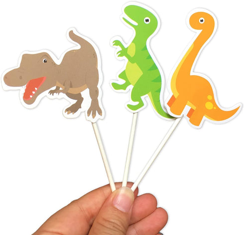 ALISSAR 35-Pack Baby Dinosaur Cupcake Toppers Picks for Kids Birthday Baby Shower Party Decorations Supplies