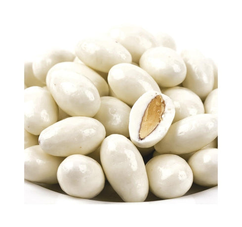 DM Sweets 1 lb Yogurt Covered Almonds - of White Sweet Yogurt Dipped Fresh Almonds