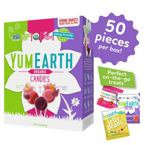 9.4 Gummy YumEarth Organic Easter Candy Variety Box, Ounce - Organic Fruits, Jelly Beans & Pops - Spring Fruit Flavors
