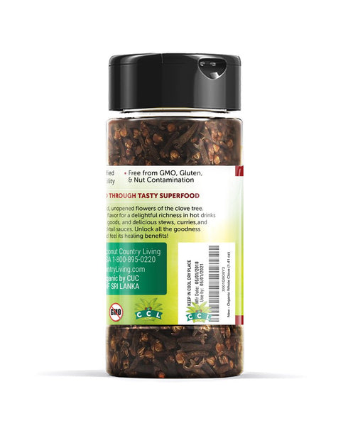 Organic Whole Raw Cloves, Premium Quality Spice Fairtrade in Glass Jar, 1.41 oz