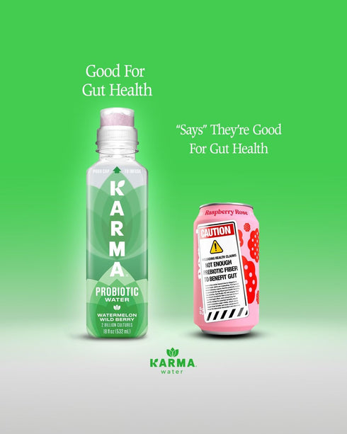12 Pack, Immune Karma Probiotic Water - Strawberry Lemonade Drink - & Gut Health Support