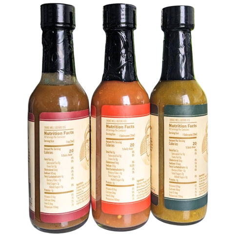 Pack Pack 3 (5 oz Farmer Nate's Hot Sauce Variety Smokehouse Habanero, Curry Jalapeo & Kentucky Tang Bold, Small Batch