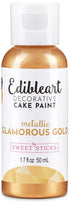 Sweet Sticks Edible Art Decorative Cake Paint, 1.7 Ounce (50 Milliliters), Metallic Glamorous Gold