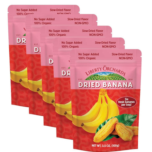Liberty Orchard Organic Whole Dried Banana - Naturally Sweetened Dried Fruit Snack