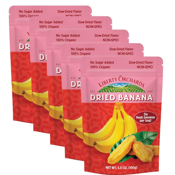 Liberty Orchard Organic Whole Dried Banana - Naturally Sweetened Dried Fruit Snack