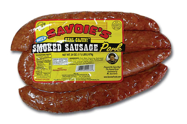 SAVOIE'S Mild Smoked Pork Sausage 24 oz