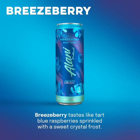 200mg 10 12 Oz 12 Pack Alani Nu FRUIT BLAST VARIETY Sugar Free, Low Calorie Energy Drinks | Caffeine | Biotin B