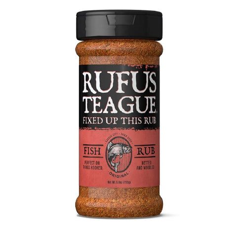 Rufus Teague Fish Rub, Premium BBQ Rub, 6.8oz Bottle