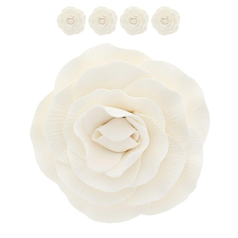 4 Count Global Sugar Art Peony Rose Sugar Cake Flowers, White, by Chef Alan Tetreault