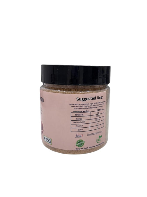 Generic 400 Organic Desi Khand Brown Sugar, Grams, Premium Sugarcane Khandsari, Sulphur-Free