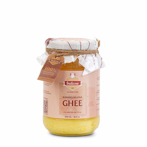 Indicow A2 Desi Cow Ghee, Clarified Butter | Grass Fed Cows | (500ml