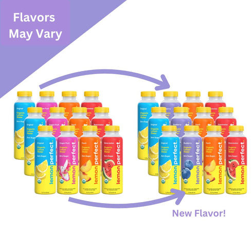 4-Flavor Pack, 15.2 oz (12-Pack) Lemon Perfect Variety Hydrating Flavored Lemon Water, Zero Sugar, Delicious