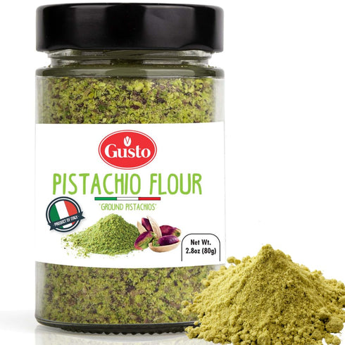 GUSTO ETNA Pistachio Flour, 80 g, Sicilian Fine Chopped Pistachio Flour, Ground